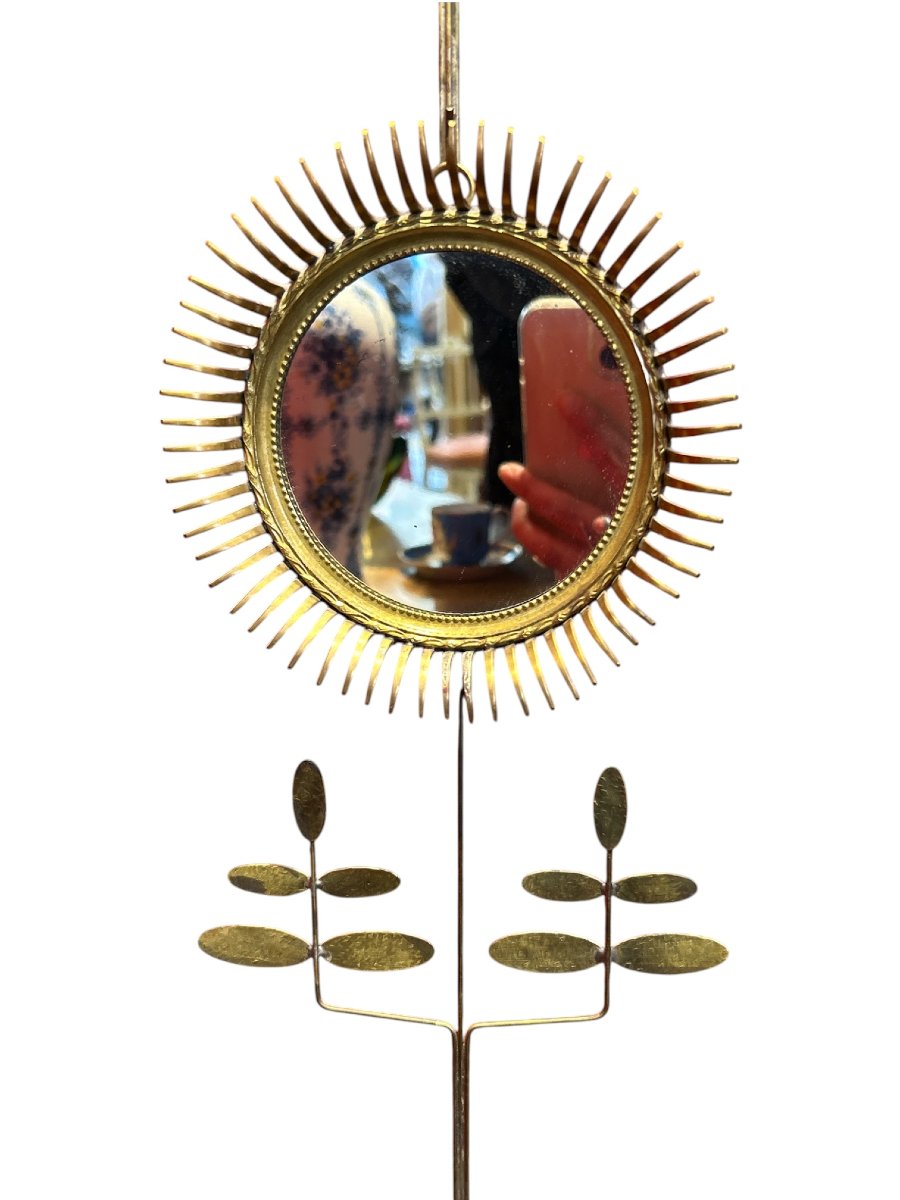 Jean Vinay - Wall-mounted Metal Mirror, 20th Century-photo-4