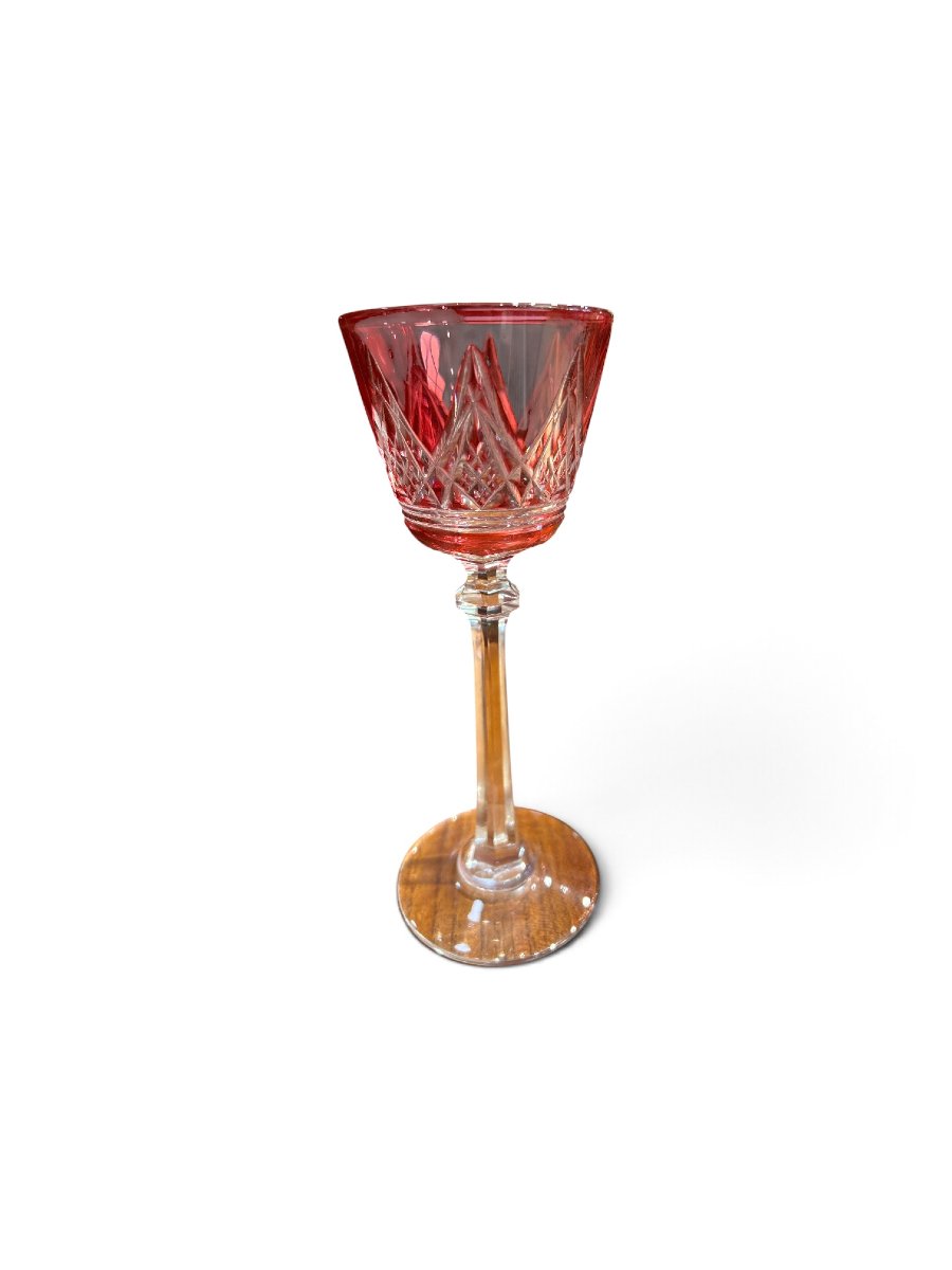 BACCARAT - Ensemble de 4 verres à vin en cristal modèle "Louvois", XXe siècle-photo-2