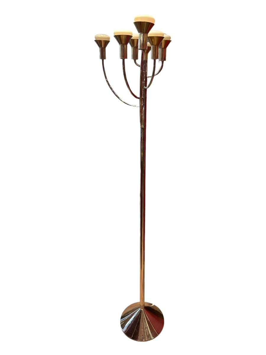 Lampadaire chromé design de Max Bill pour Temde Leuchten, 1970-photo-2