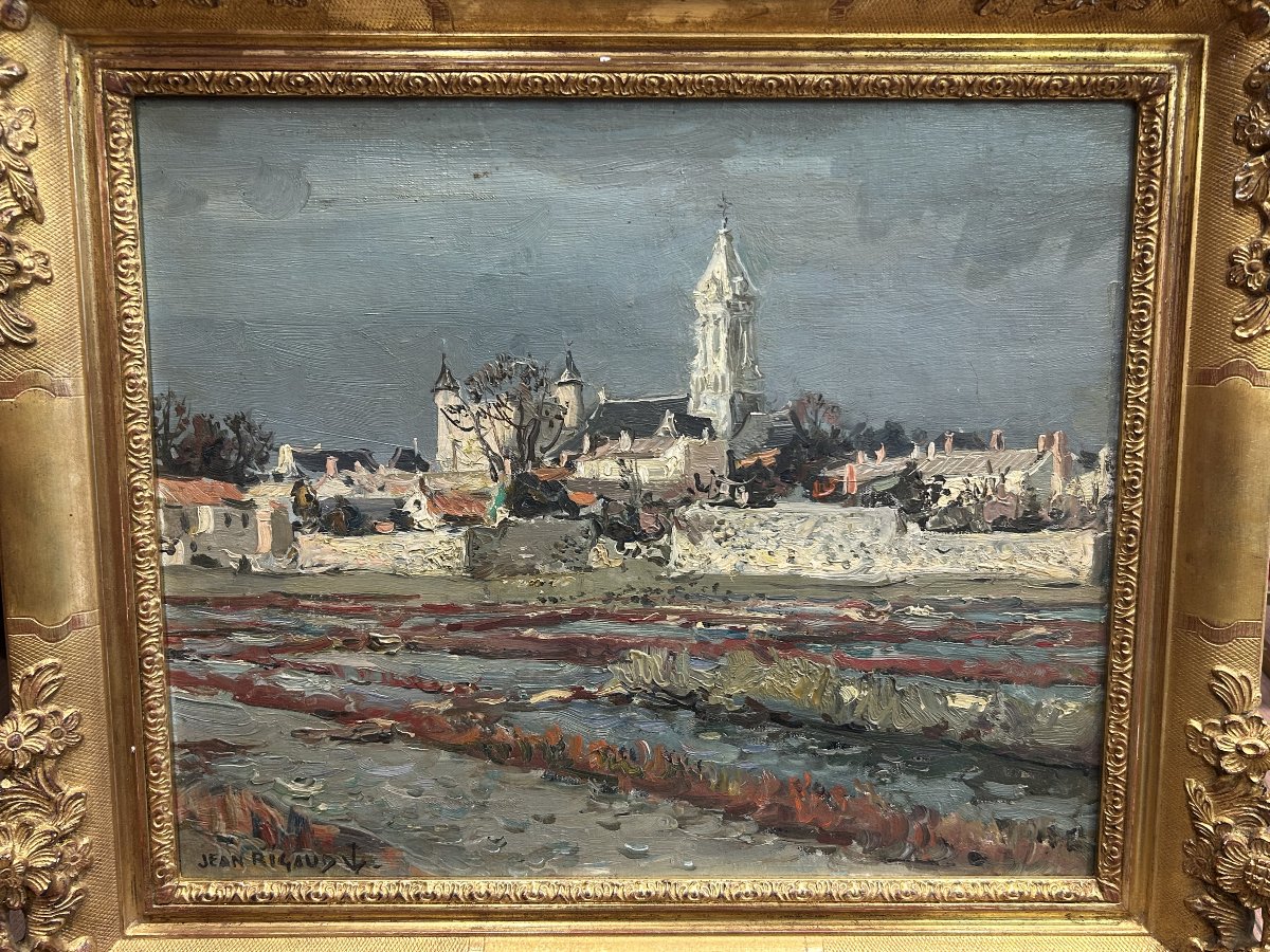 Jean RIGAUD - Huile sur toile "Noirmoutier", 1957-photo-3