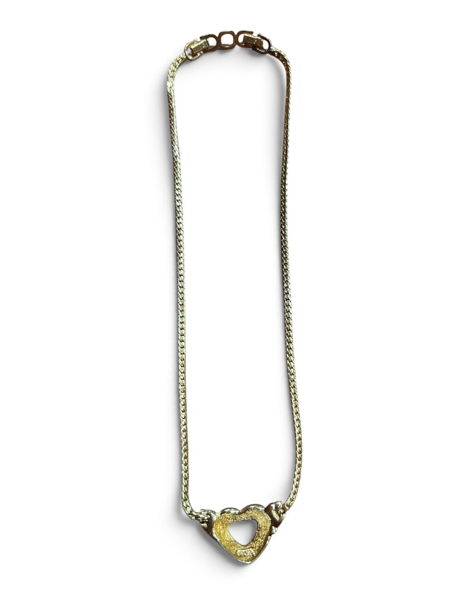 Christian DIOR - Collier plaqué or et cristaux, années 1990-photo-3