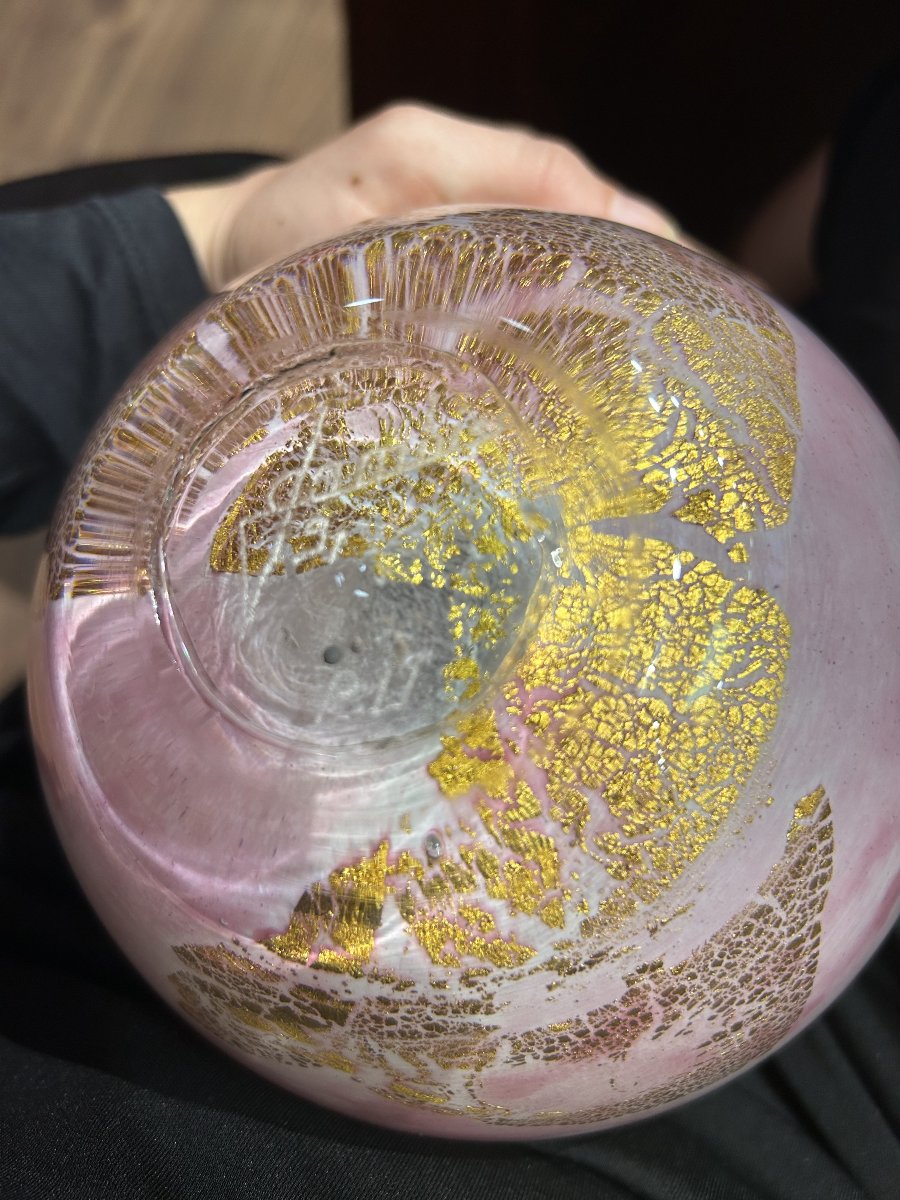 Jean-Luc GAMBIER - Vase boule en verre soufflé, 1991-photo-4