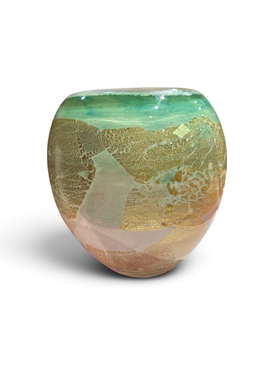 Jean-Luc GAMBIER - Vase boule en verre soufflé, 1991