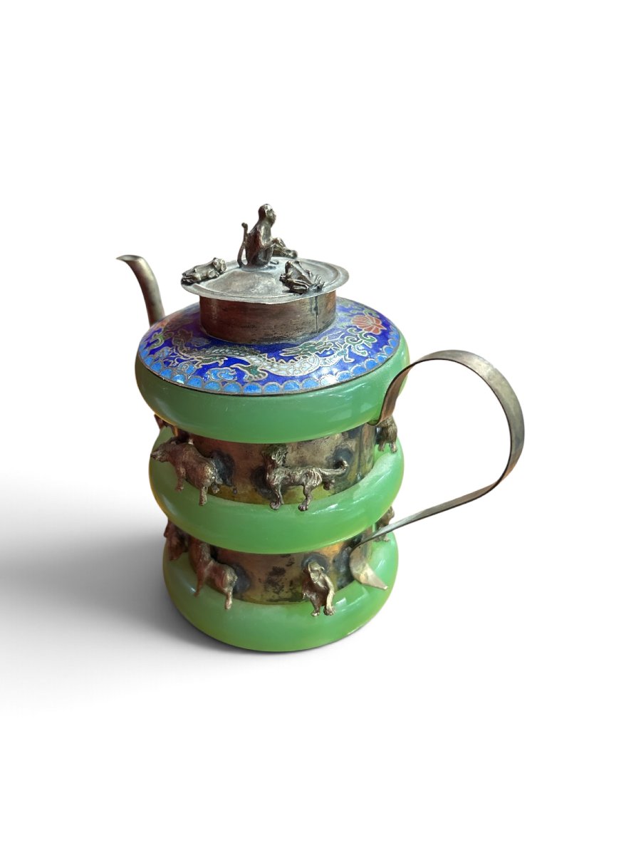 China - Decorative Chinese Teapot, Zodiac Animals, 19th Century -photo-2
