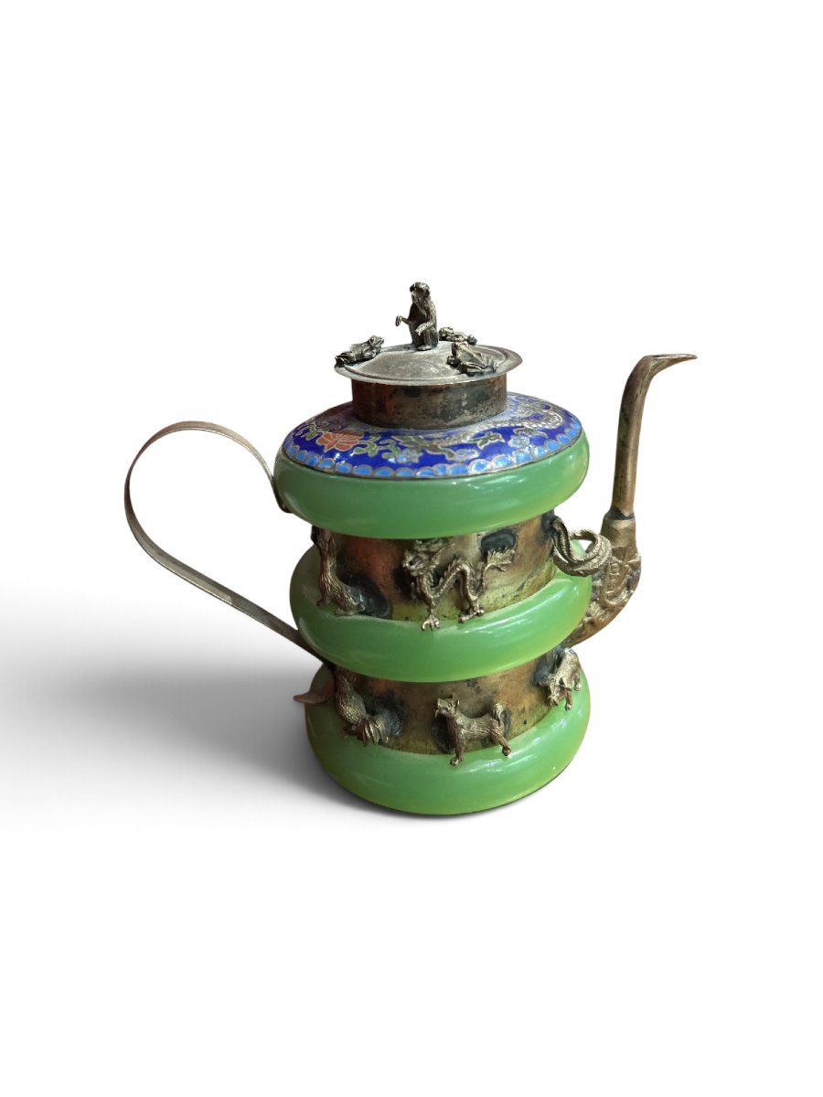 China - Decorative Chinese Teapot, Zodiac Animals, 19th Century 