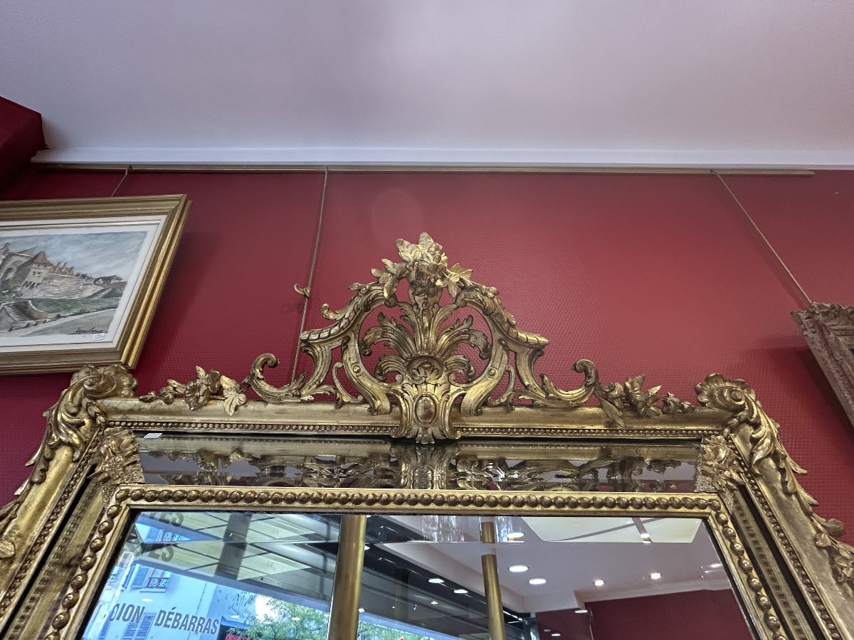 Miroir à parcloses de style Louis XV, époque Napoléon III-photo-3