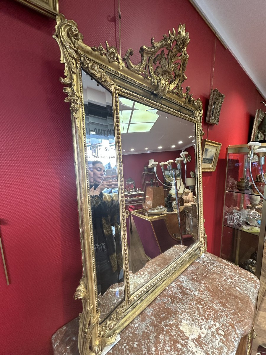 Miroir à parcloses de style Louis XV, époque Napoléon III-photo-4