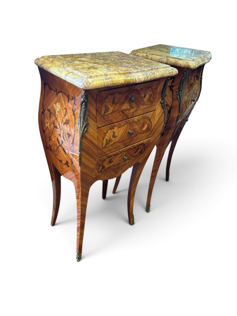 Pair Of Louis XV-style Nightstands, 20th Century-photo-2