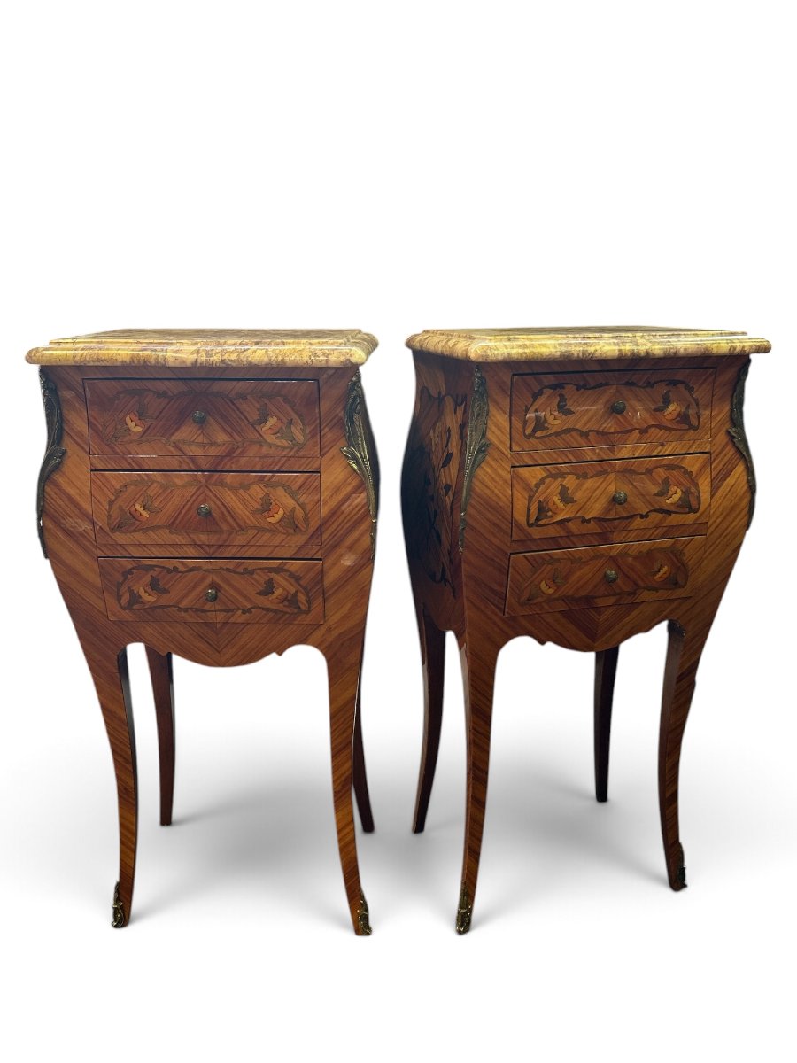 Pair Of Louis XV-style Nightstands, 20th Century