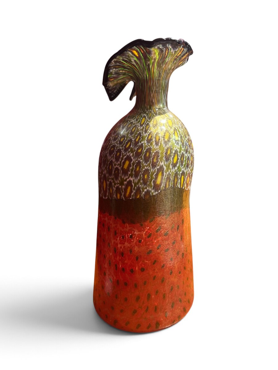 Millefiori Murano Glass Vase, 20th Century -photo-4