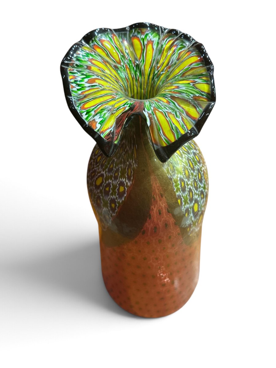 Millefiori Murano Glass Vase, 20th Century 