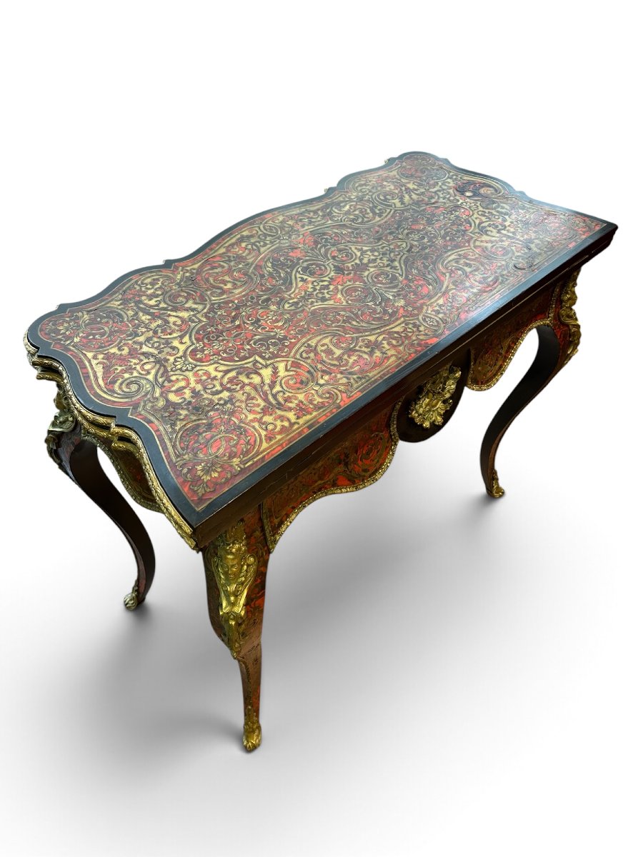 Boulle-style Inlaid Game Table, Napoleon III Period