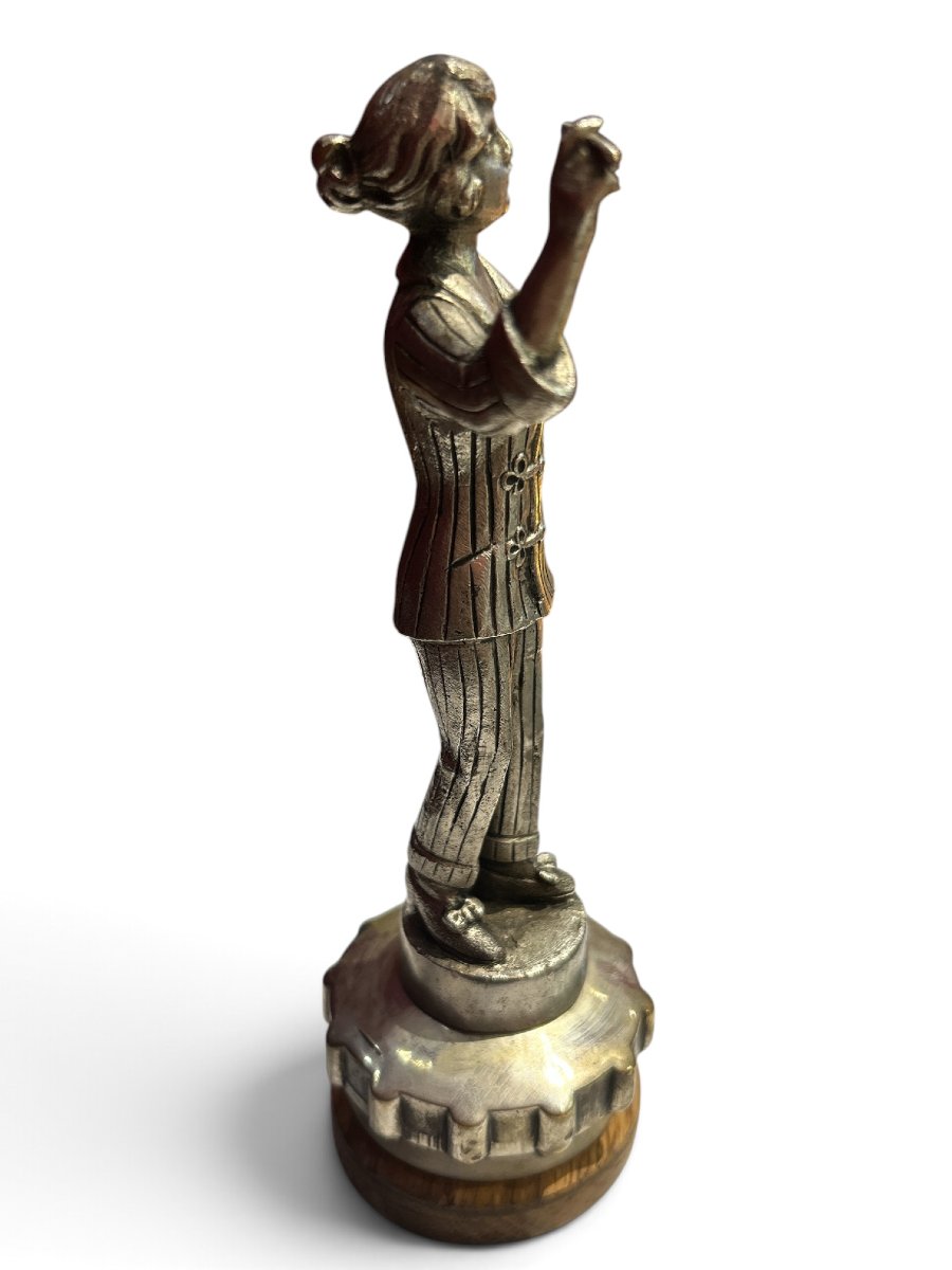 Silver-plated Bronze Figurine - "la Parisienne," 20th Century-photo-3