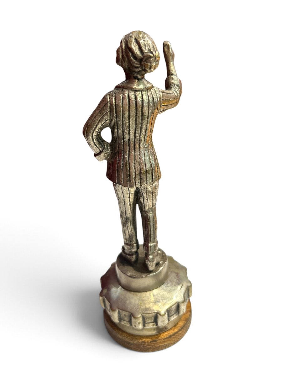 Silver-plated Bronze Figurine - "la Parisienne," 20th Century-photo-4