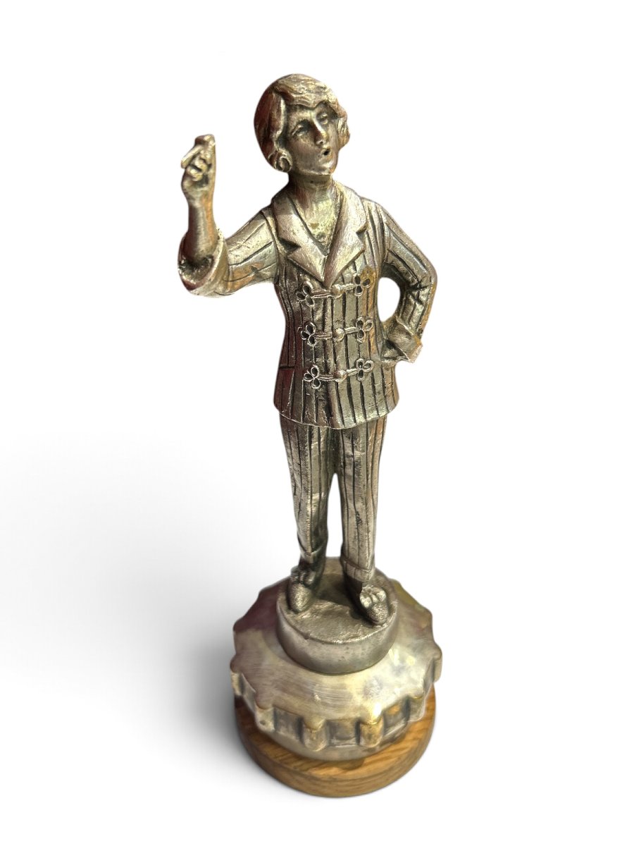 Silver-plated Bronze Figurine - "la Parisienne," 20th Century
