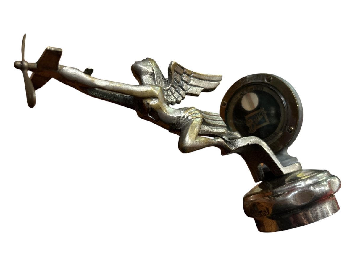 Buick - Nickel-plated Metal Hood Ornament For A Car, 1920s–1930s-photo-3