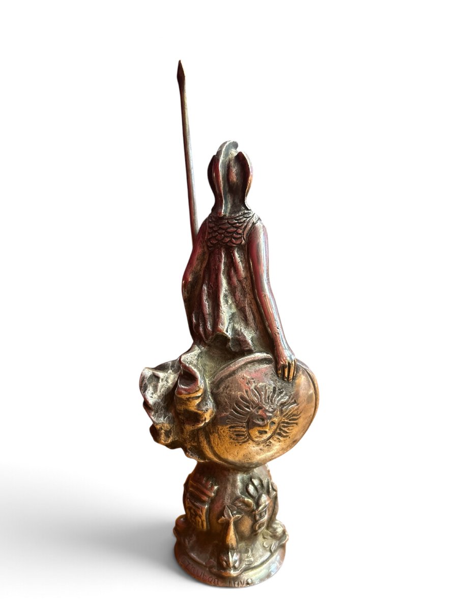 G. Leroux - Silver-plated Bronze Figurine "la Norma," 20th Century-photo-3