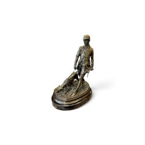 Bronze Sculpture Based On A Work By Pierre-jules Mene—“the Hound Keeper,” 20th Century