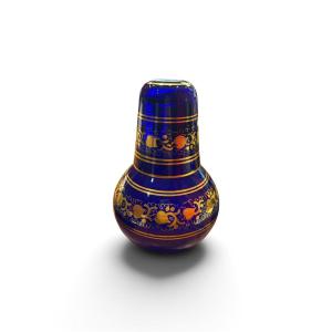 Cobalt-blue Glass Night Set, 19th Century