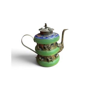 China - Decorative Chinese Teapot, Zodiac Animals, 19th Century