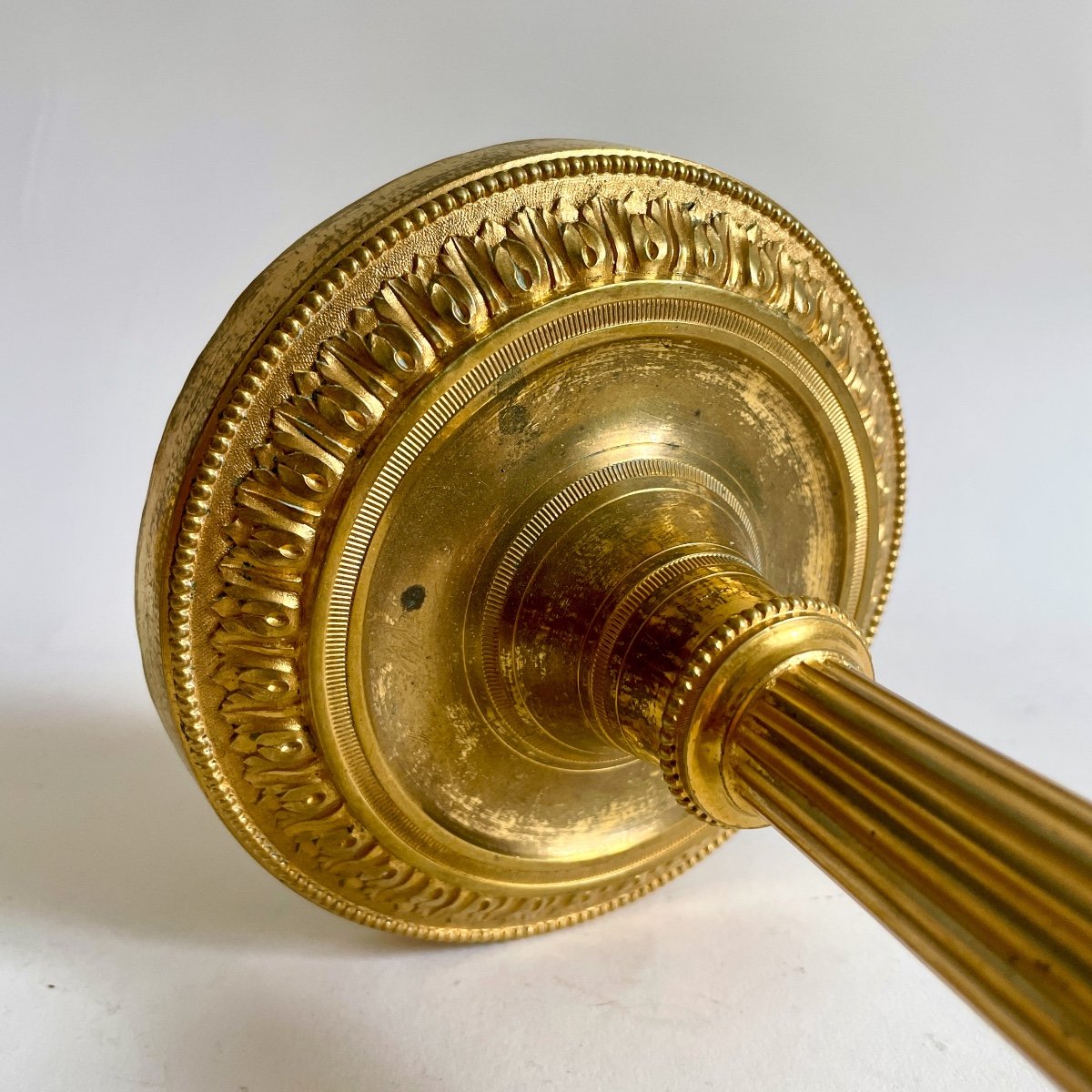 Claude Galle Paire De Bougeoirs Flambeaux époque Louis XVI Directoire Bronze Dore Fin Du XVIIIe-photo-3