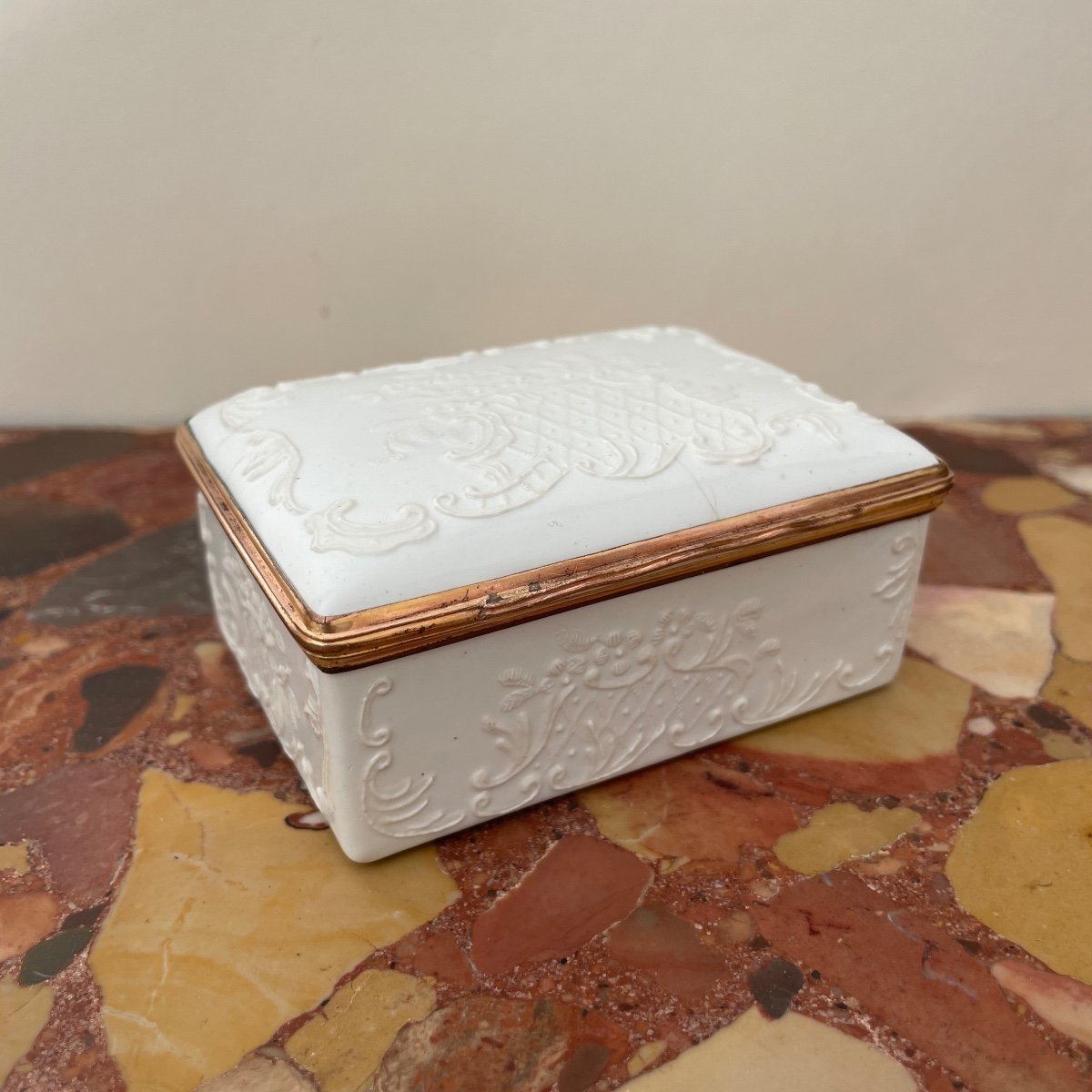 Meissen Allemagne Boîte Tabatière Porcelaine époque Louis XV XVIIIe Siècle -photo-3