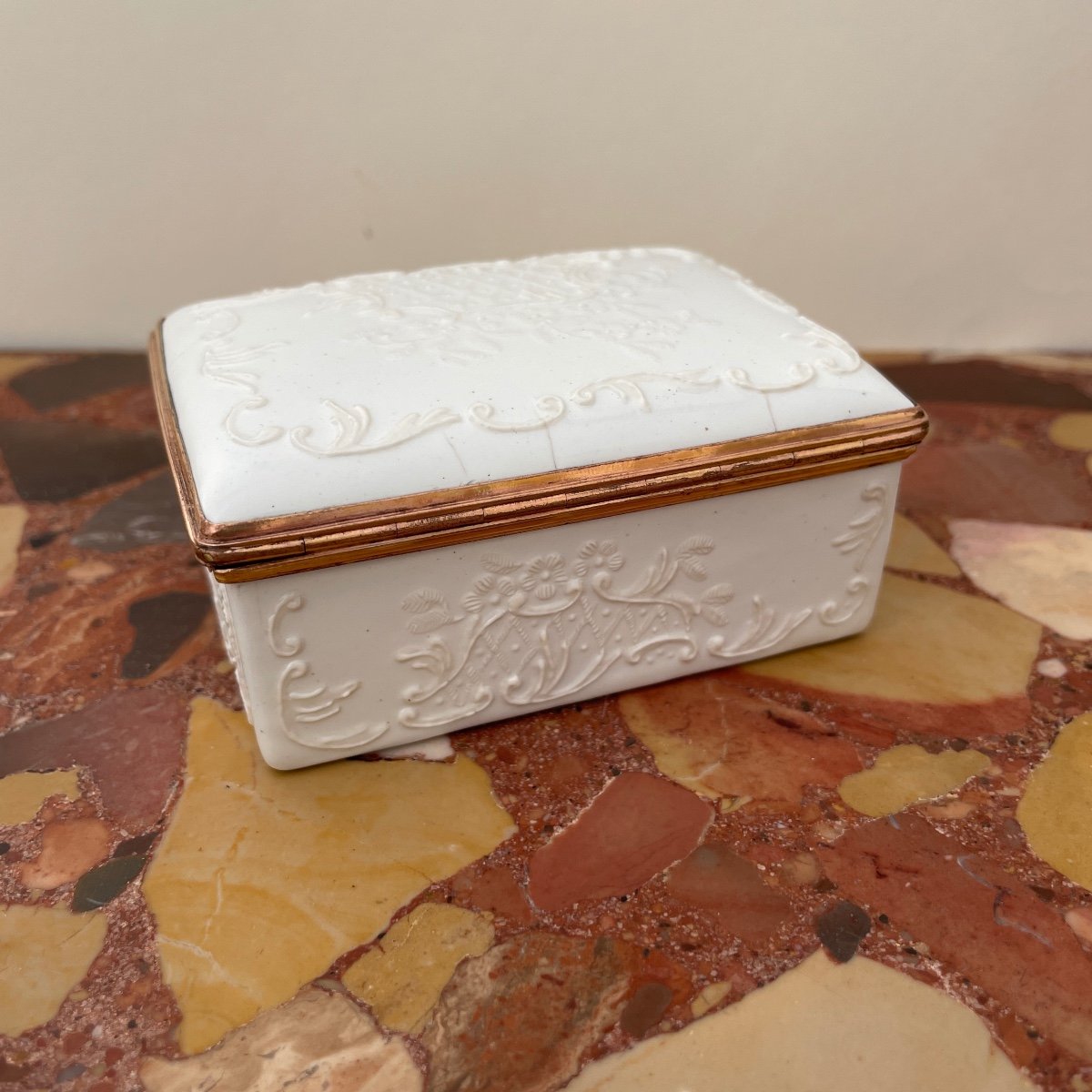 Meissen Allemagne Boîte Tabatière Porcelaine époque Louis XV XVIIIe Siècle -photo-3