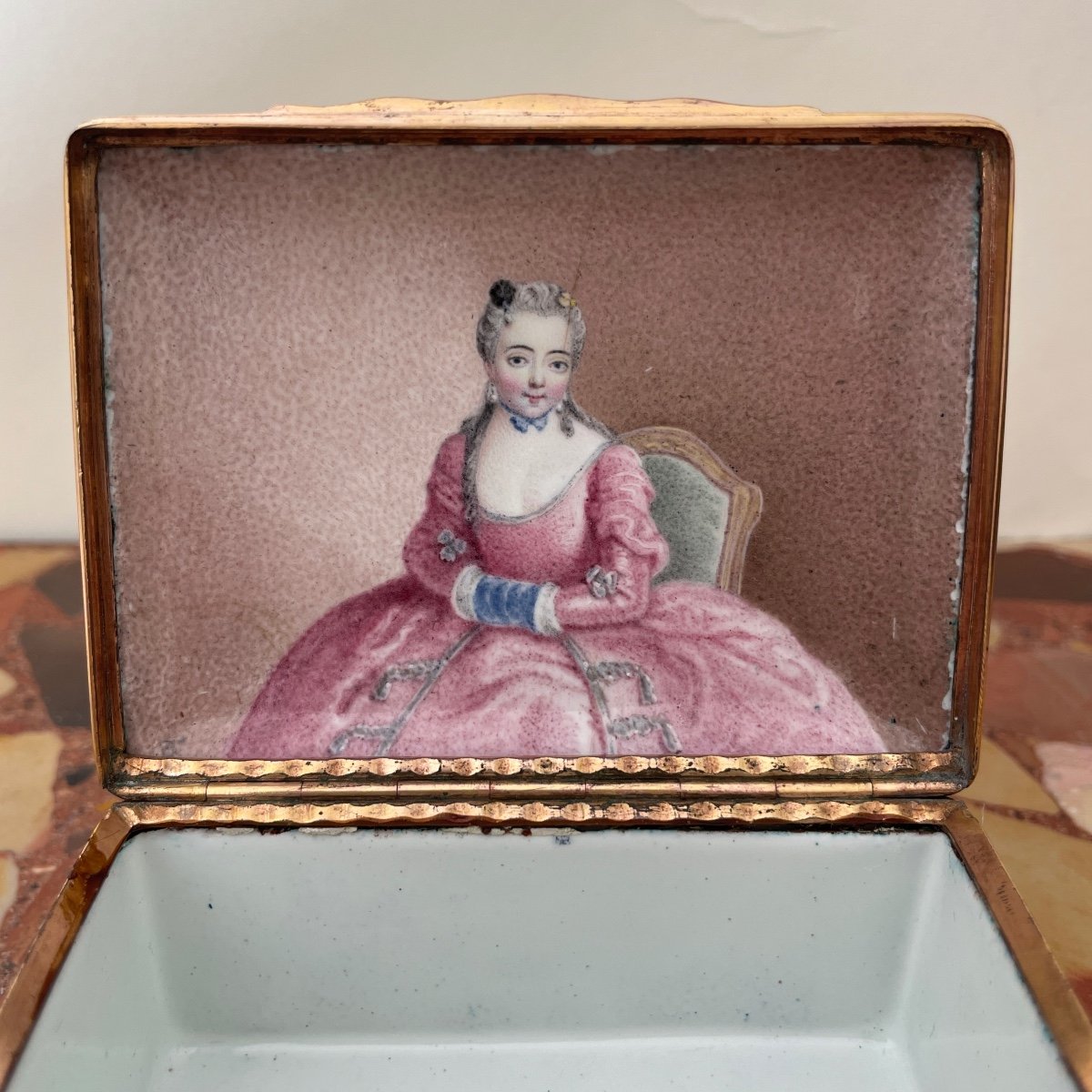 Meissen Allemagne Boîte Tabatière Porcelaine époque Louis XV XVIIIe Siècle -photo-6