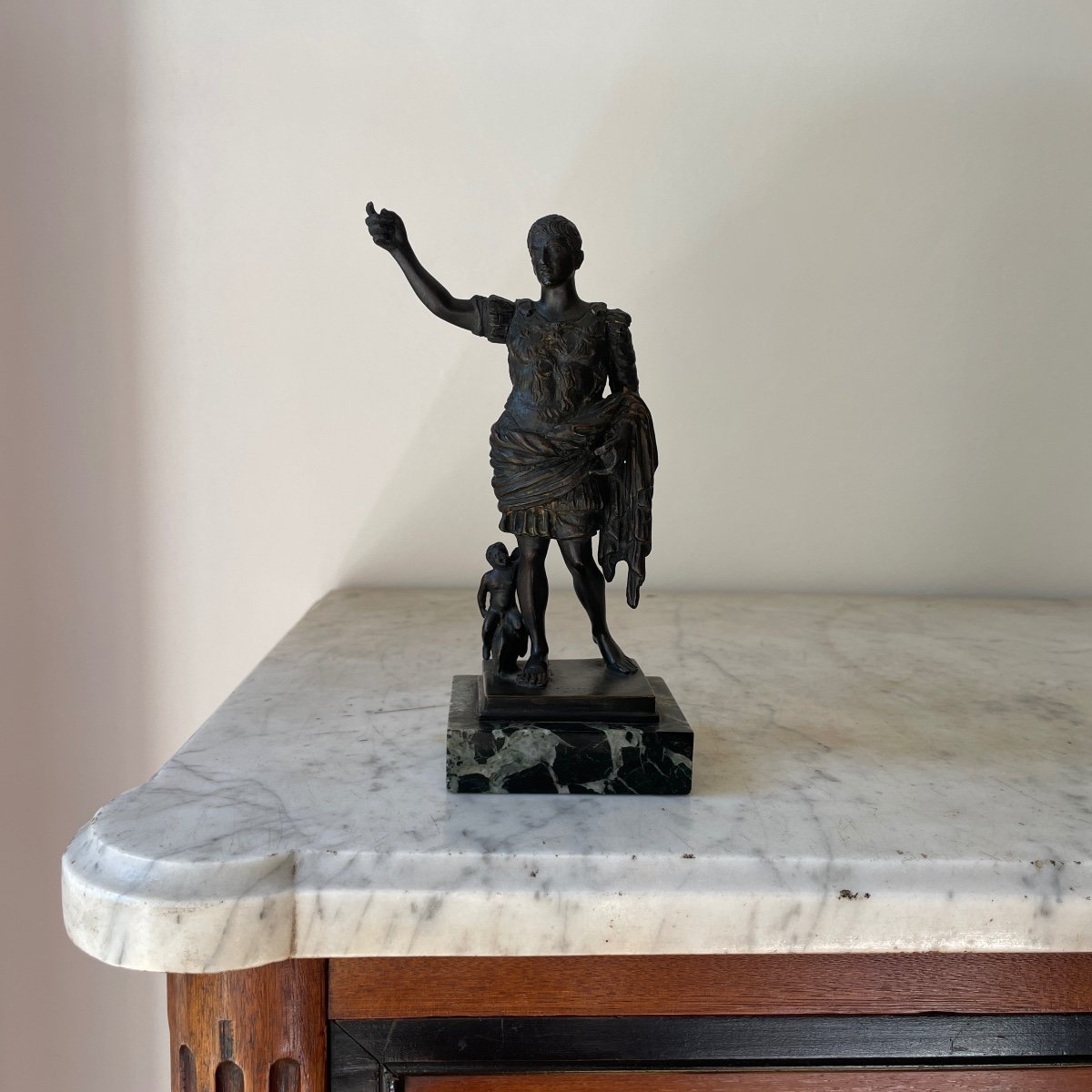 Souvenir Grand Tour Auguste Prima Porta Empereur Bronze Italie XIXe Siècle Rome -photo-2