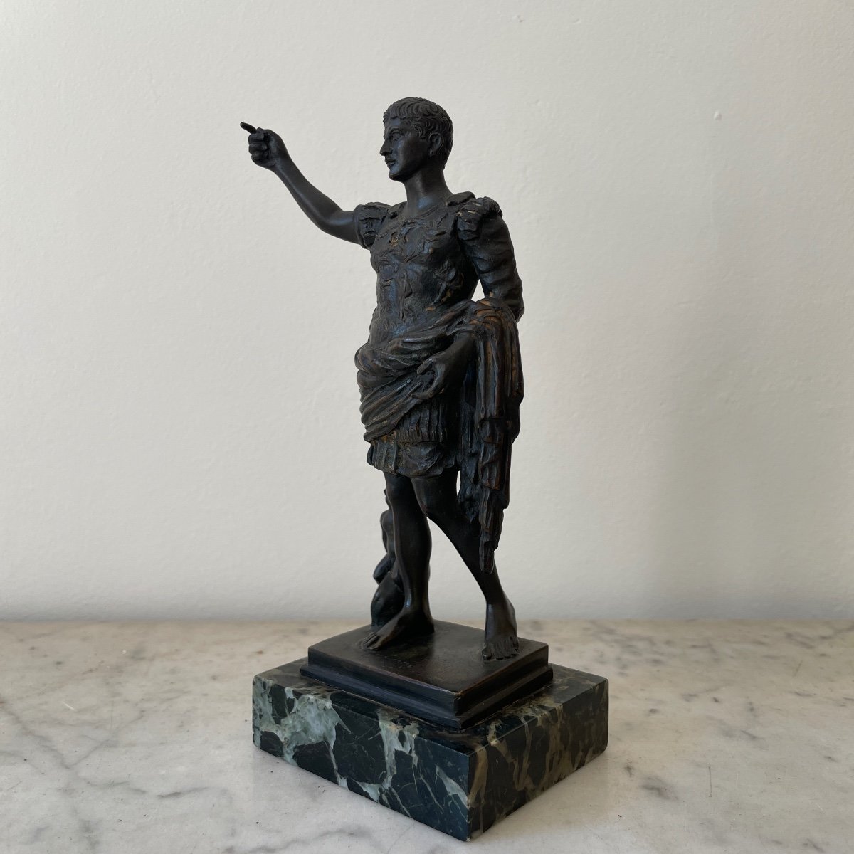 Souvenir Grand Tour Auguste Prima Porta Empereur Bronze Italie XIXe Siècle Rome -photo-3