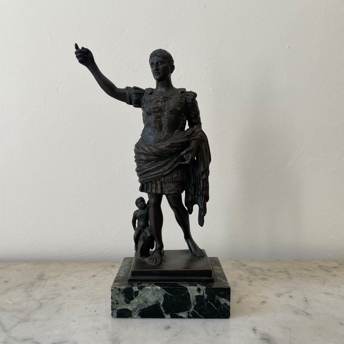 Souvenir Grand Tour Auguste Prima Porta Empereur Bronze Italie XIXe Siècle Rome 