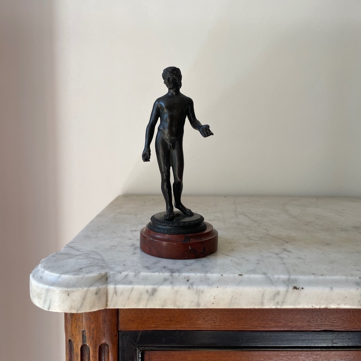 Grand Tour Antinoüs Capitole Bronze Antique Italie Souvenir XIXe Siècle Marbre-photo-2