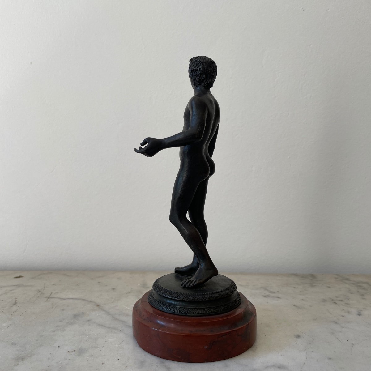 Grand Tour Antinoüs Capitole Bronze Antique Italie Souvenir XIXe Siècle Marbre-photo-1