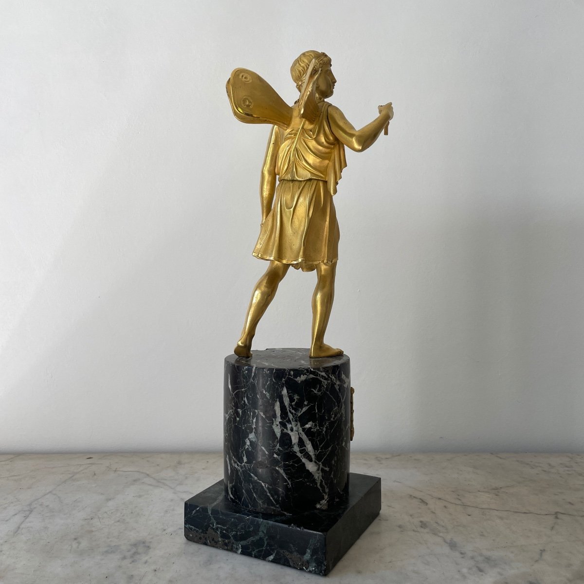 éros Important Statuette Bronze Doré époque Empire Marbre Début XIXe Thomire Duterme & Cie-photo-4