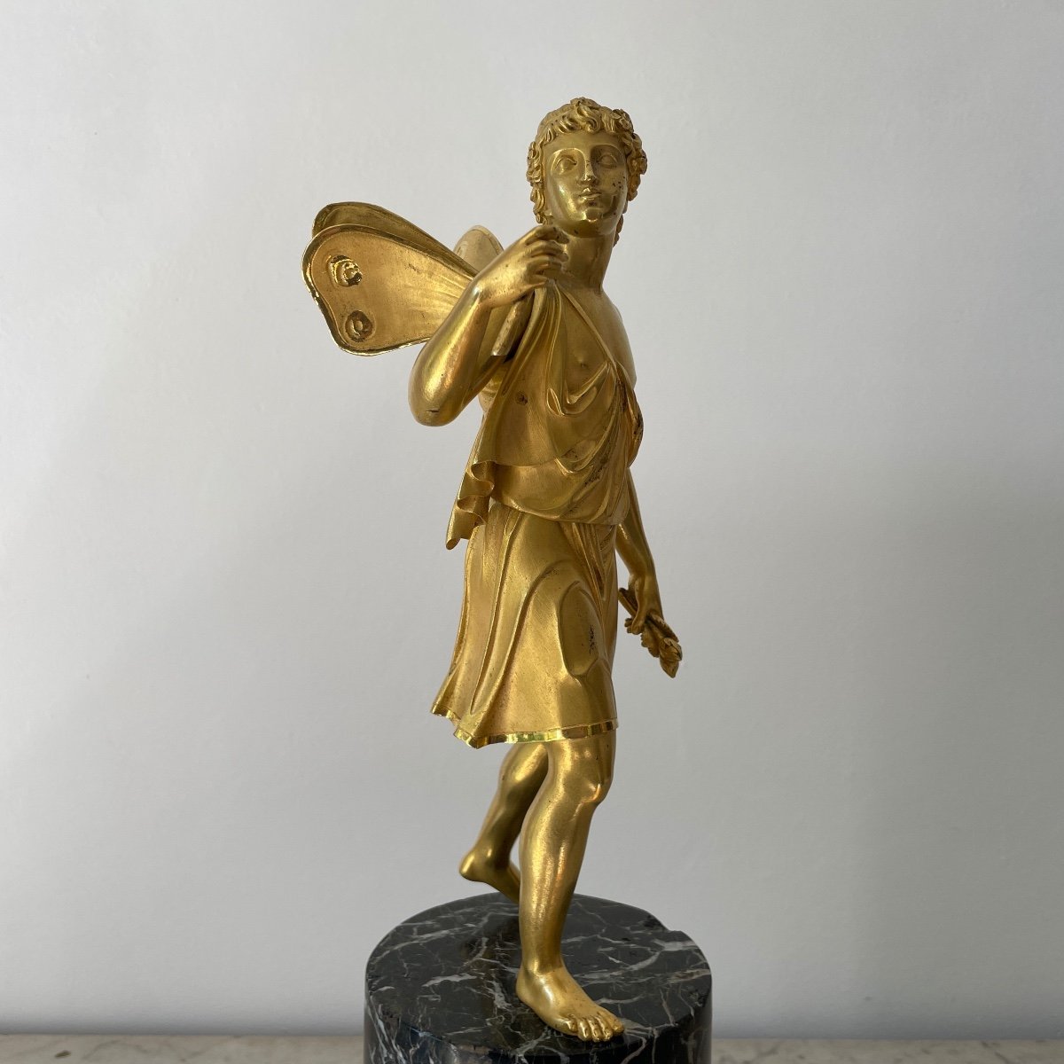 éros Important Statuette Bronze Doré époque Empire Marbre Début XIXe Thomire Duterme & Cie-photo-1