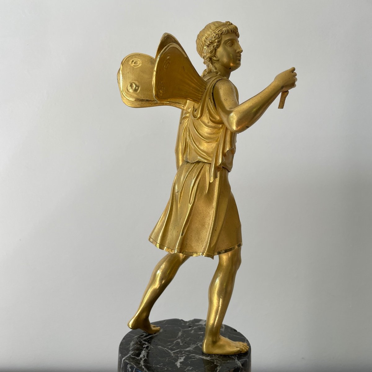 éros Important Statuette Bronze Doré époque Empire Marbre Début XIXe Thomire Duterme & Cie-photo-3