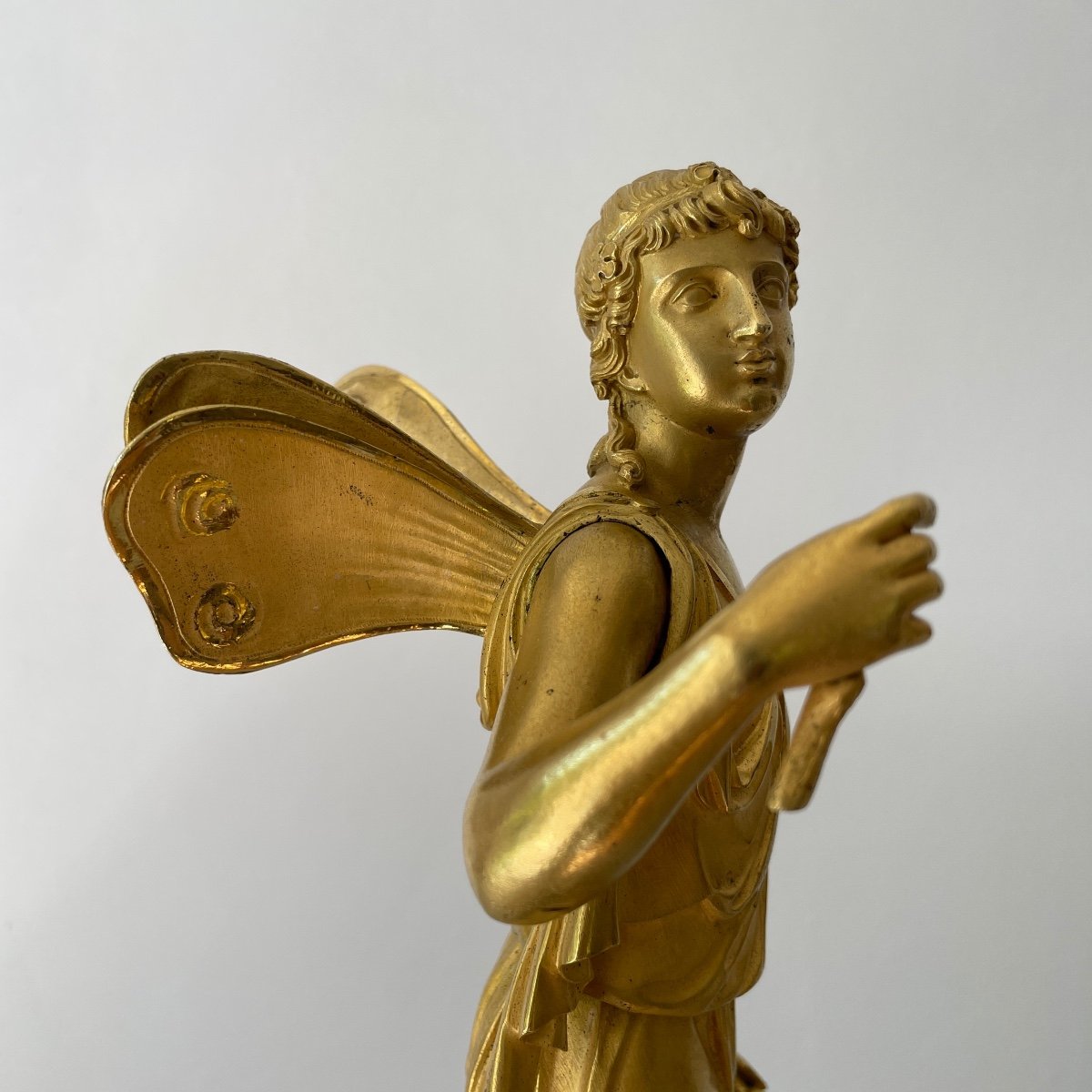 éros Important Statuette Bronze Doré époque Empire Marbre Début XIXe Thomire Duterme & Cie-photo-4