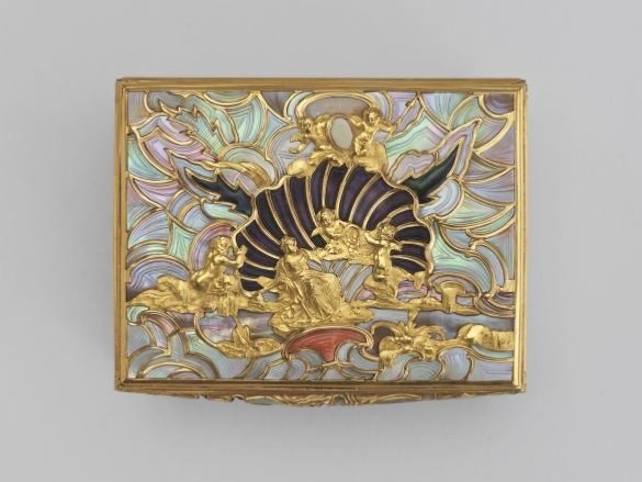 Snuff Box France Rocaille Pomponne Gold Plated Gold 18th Century Louis XV Period-photo-7