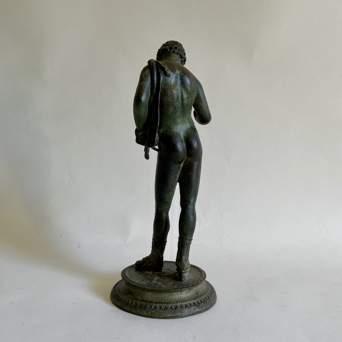 After Antiquity Narcissus Bronze Grand Tour Naples Statuette Pompeii-photo-3