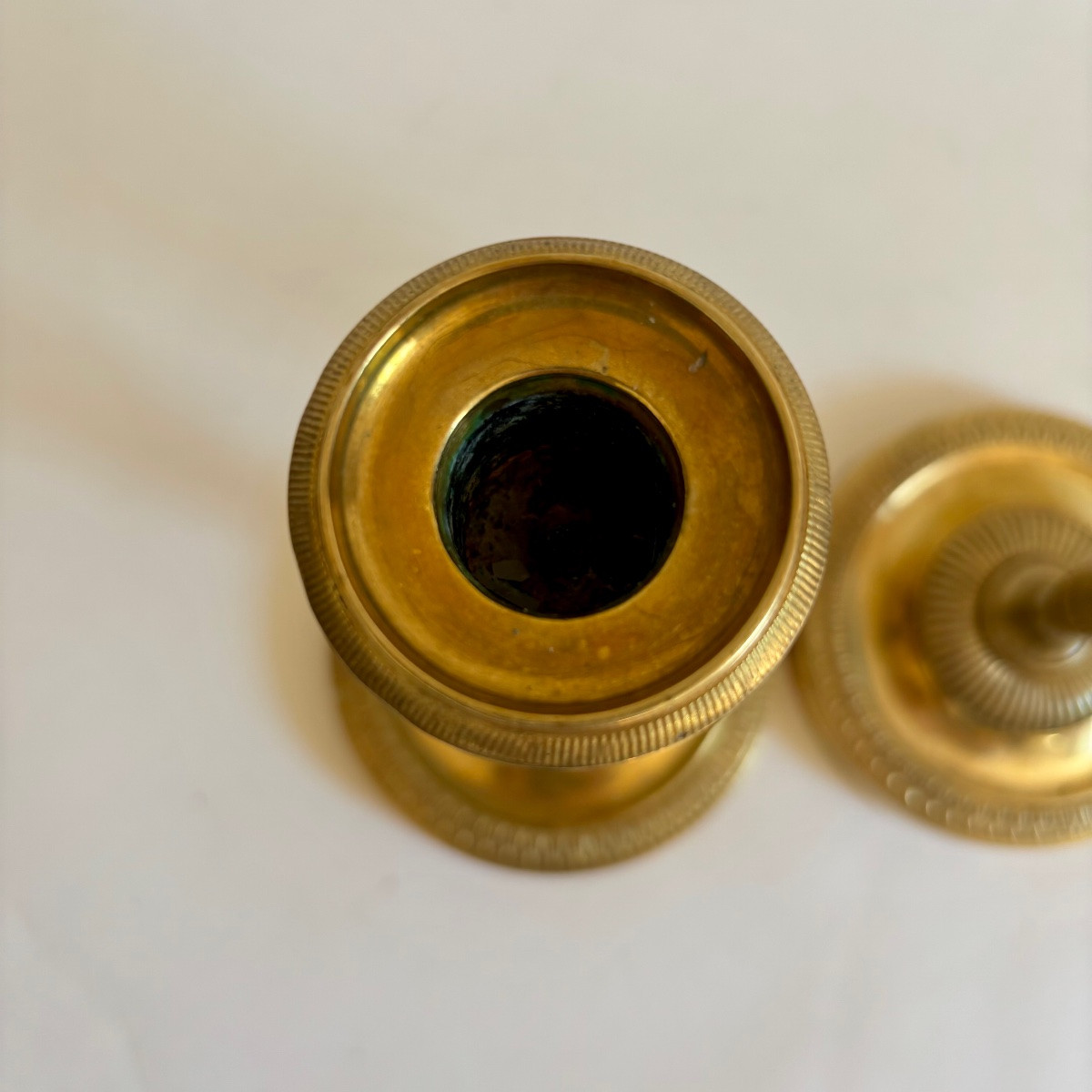 Claude Galle Candlesticks Flambeaux Fontainebleau Model Gilt Bronze XIX Empire-photo-5