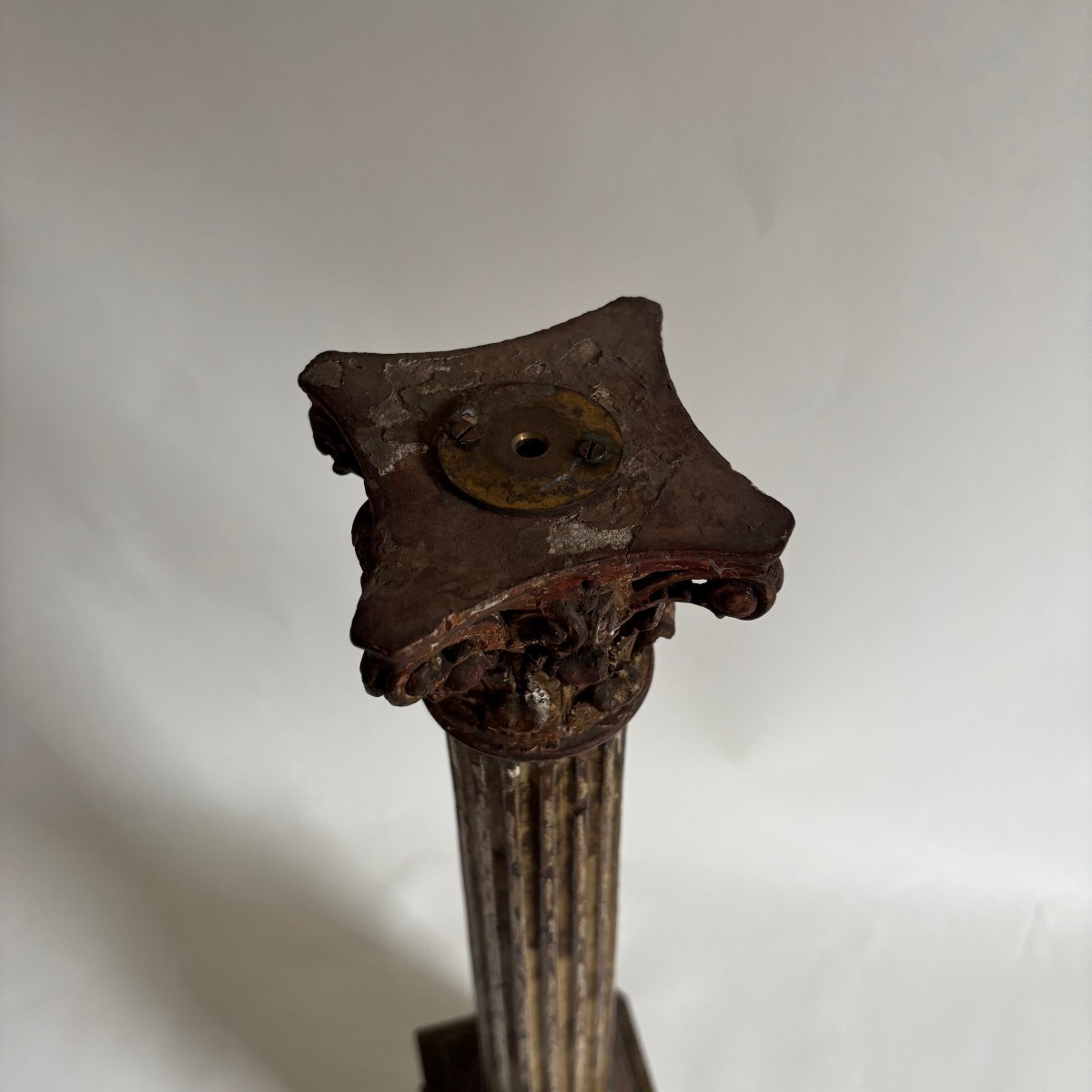 Colonne Corinthienne Bois Sculpte Époque Louis XVI empire Fin XVIIIe Début Xixe-photo-6