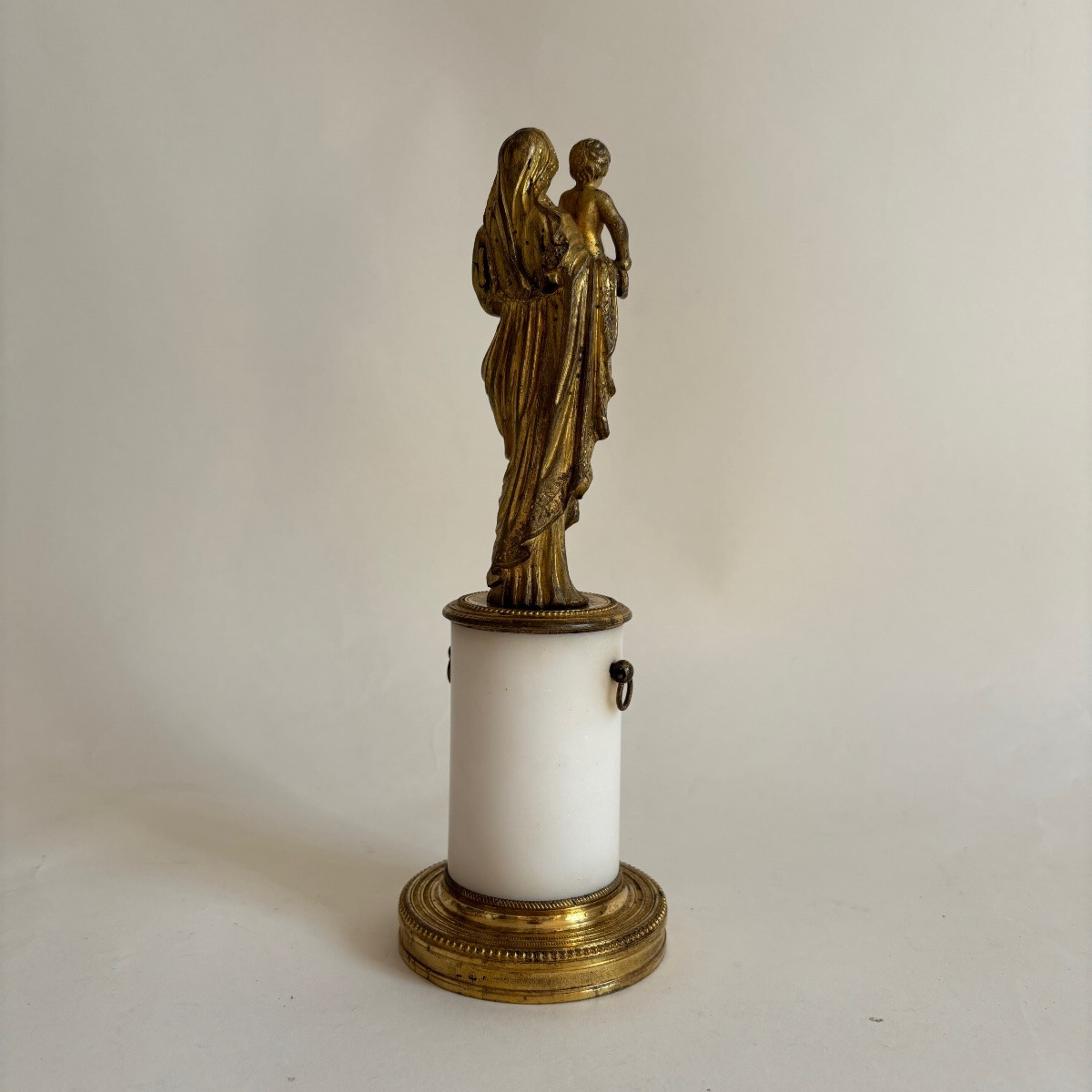 Madonna, Empire Period, Gilt Bronze Statuette, Marble, Late 18th/early 19th Century -photo-3