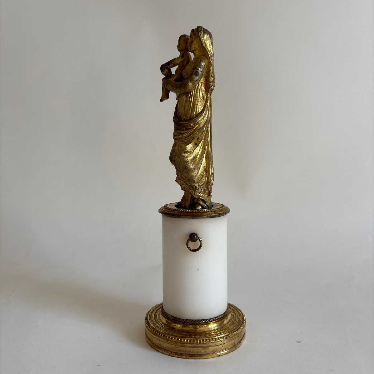 Madonna, Empire Period, Gilt Bronze Statuette, Marble, Late 18th/early 19th Century -photo-4