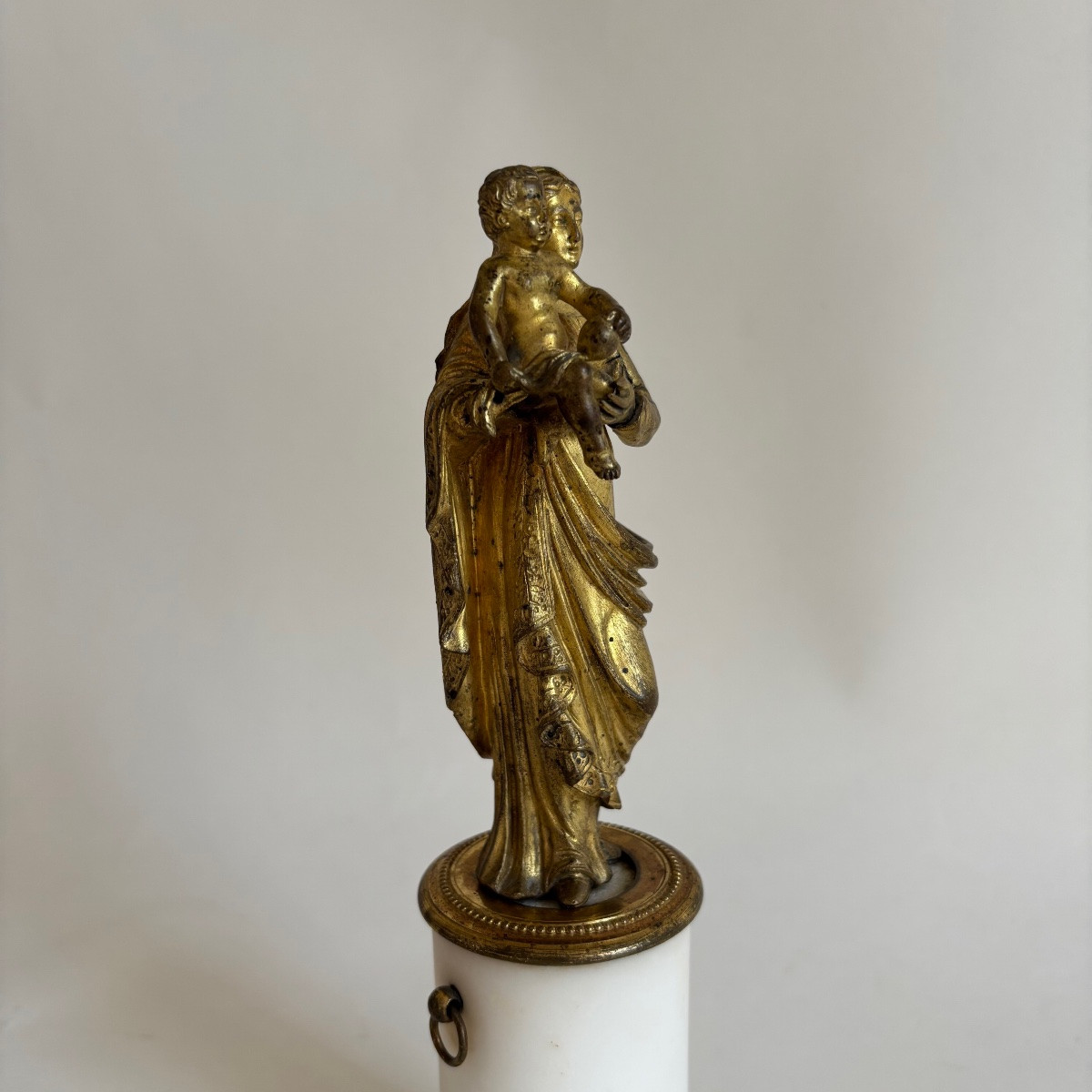 Madonna, Empire Period, Gilt Bronze Statuette, Marble, Late 18th/early 19th Century -photo-1
