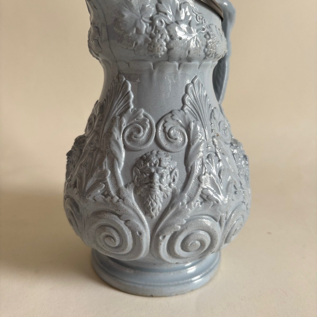  Angleterre Royaume Uni UK Pichet Revival Ridgway Et Co Bacchus Étain XIXe -photo-3