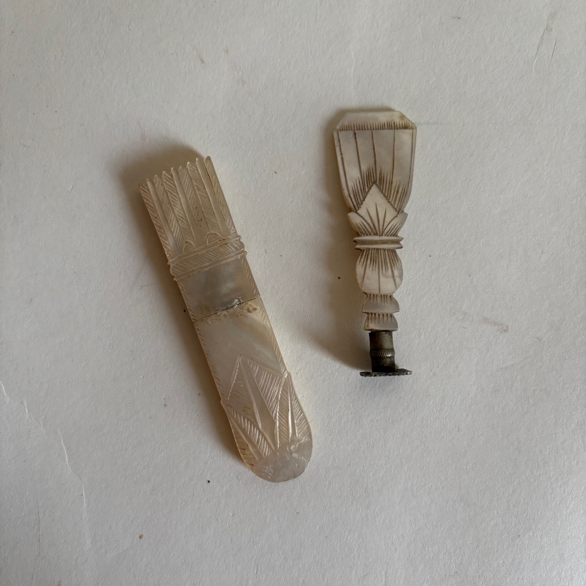 Needle Case, Mother-of-pearl Seal, Quiver, Empire Period, Early 19th Century, Object Of Virtue-photo-2