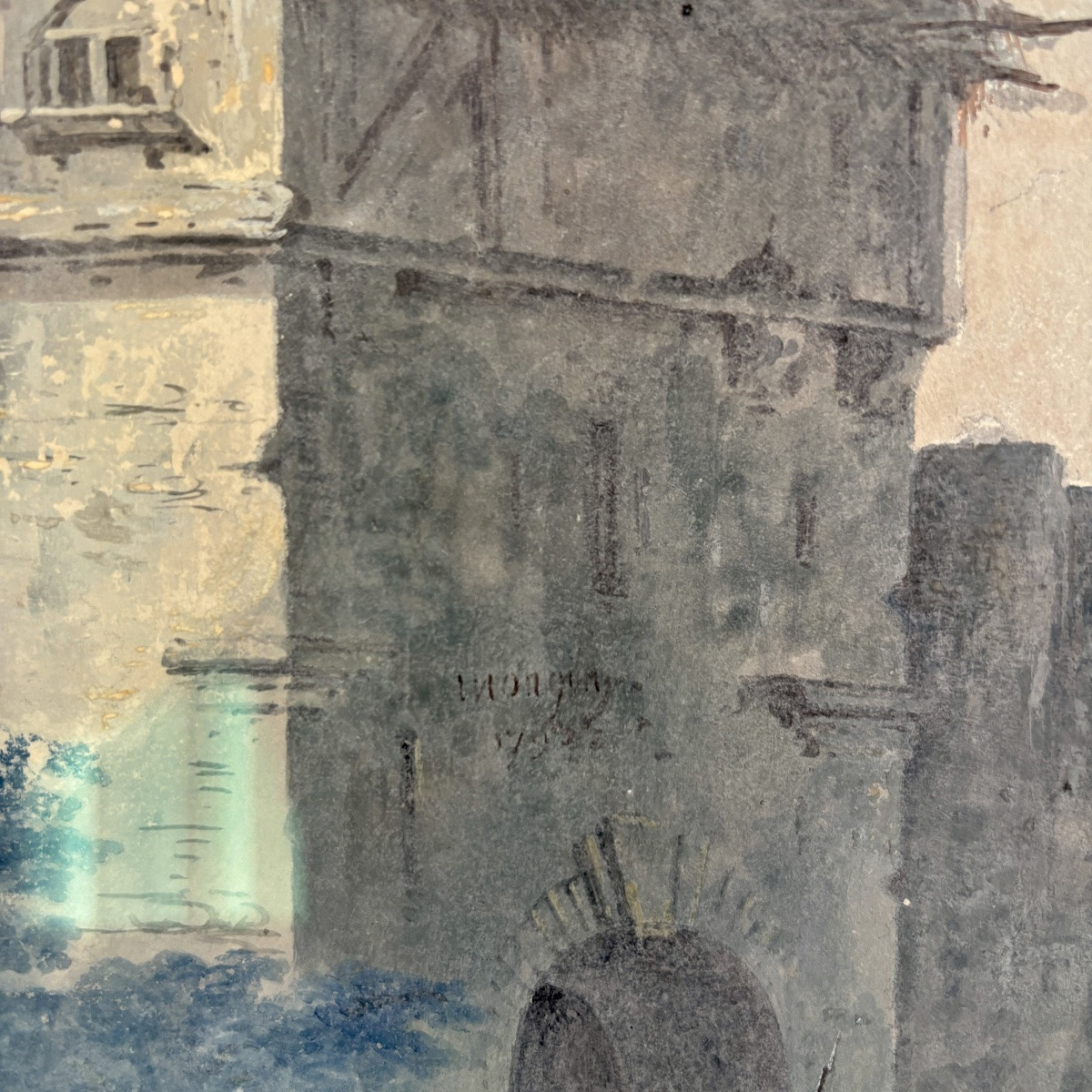 Pierre-Antoine Mongin (1761-1827) Château Thierry Gouache Fin Du XVIIIe Siècle Aisne  epoque-photo-6