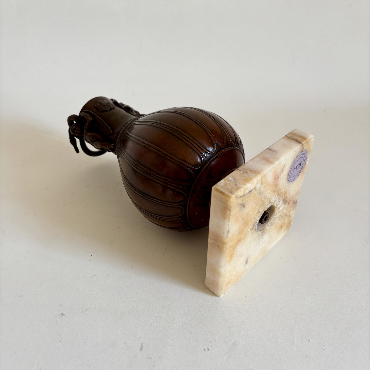 Antique Bronze Vase, Souvenir Of The Grand Tour Of Italy, 19th Century, Etruscan -photo-6