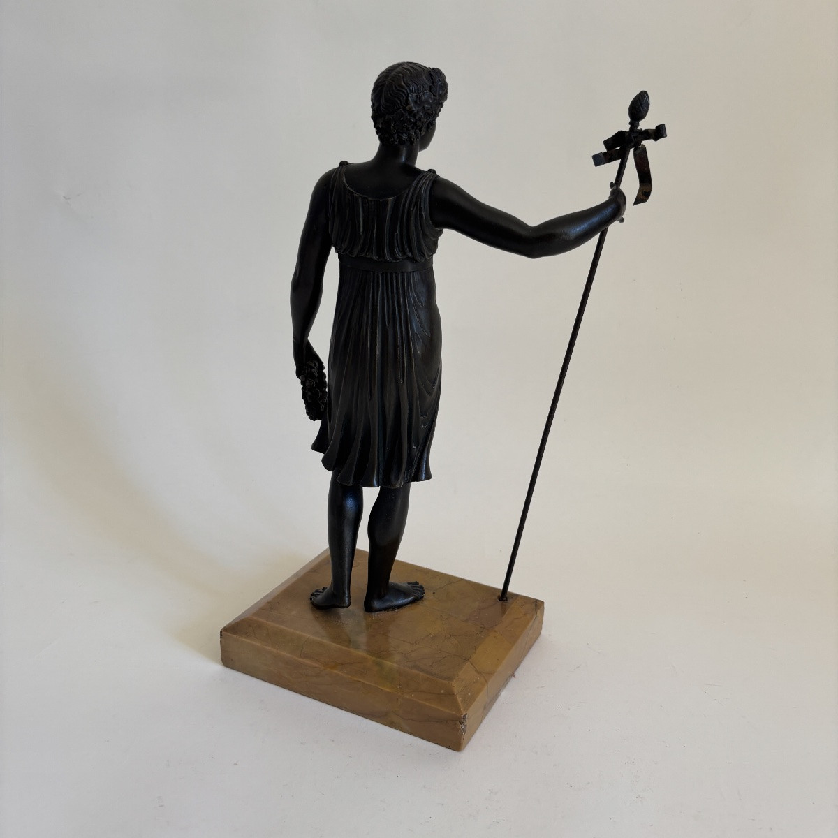 French School Charles X Period Warrior Bronze Yellow Marble Sienna 19th Century Large Lap-photo-3