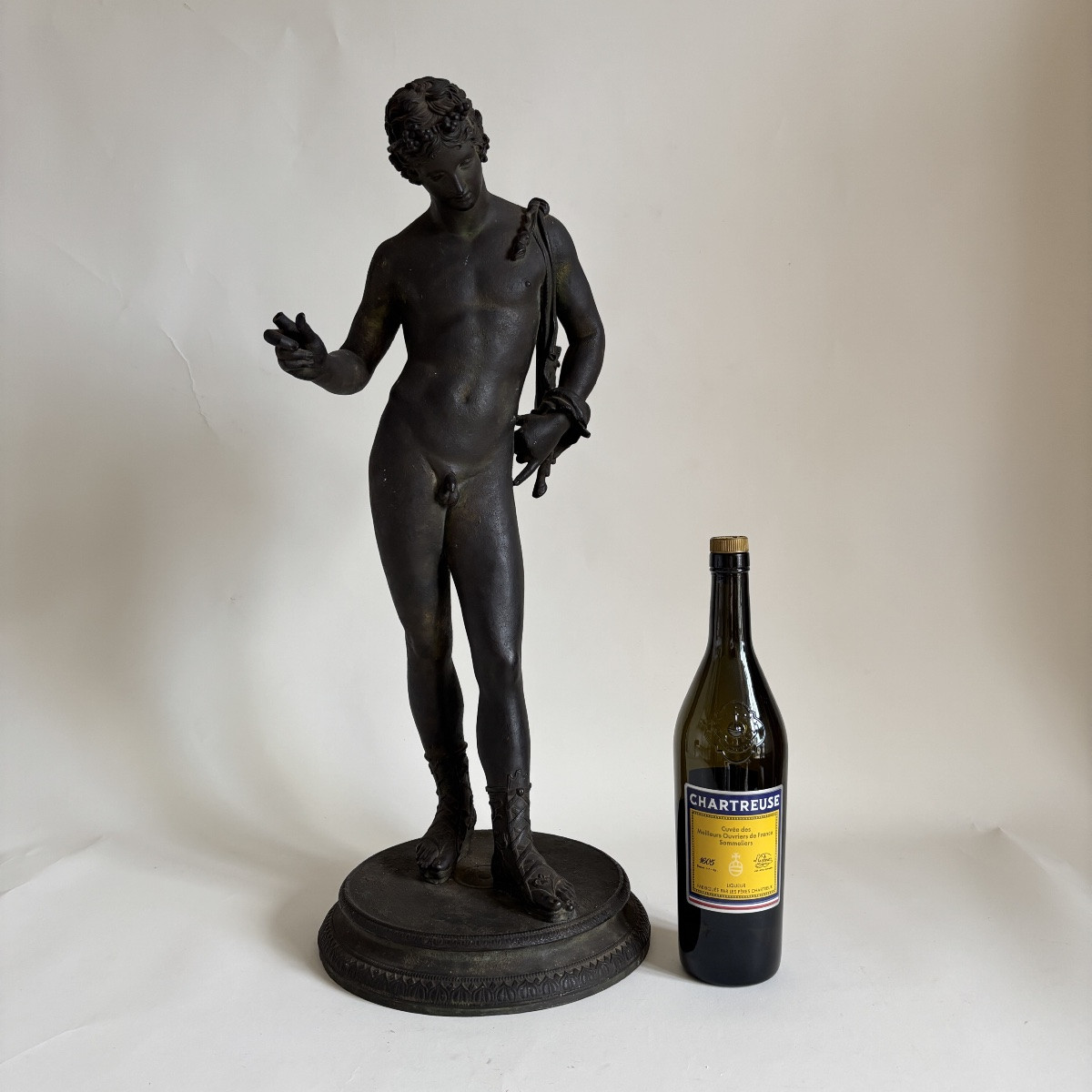 AMODIO NARCISSE BACCHUS Grand Bronze Antique Pompéi Italie Naples XIXe Siècle  Tour -photo-2